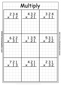 Multiplication - 3 Digit By 2 Digit - Twenty Two Worksheets