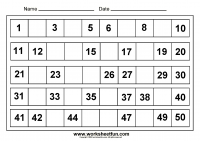 missing numbers 1-50