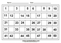 missing numbers 1-50