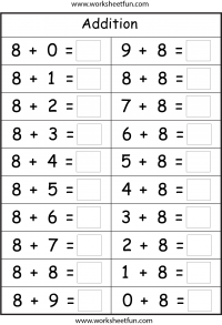 addition facts 8