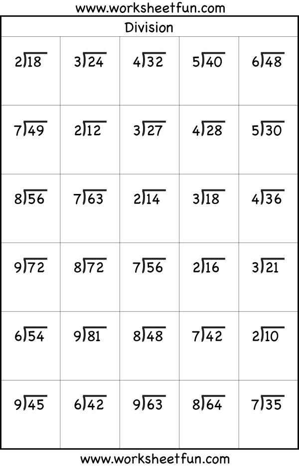 division worksheets