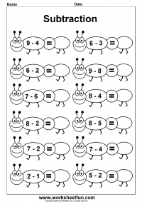 subtraction worksheet