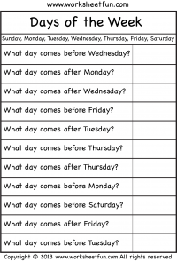 days of the week