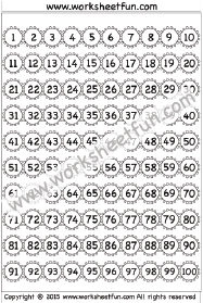 number chart 1-100