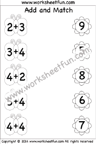 kindergarten addition worksheet