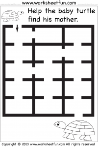 Beginner Mazes - Preschool and Kindergarten - 1 Worksheet