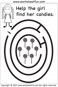 Beginner Maze - Preschool and Kindergarten - One Worksheet