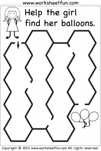 Beginner Maze - Preschool and Kindergarten - One Worksheet
