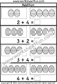 Easter addition worksheet