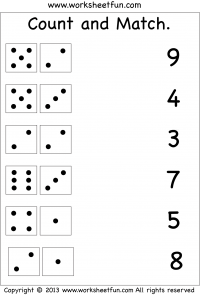Count and Match - One Worksheet