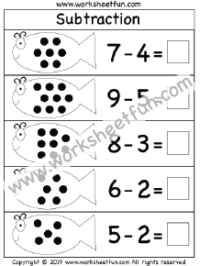Kindergarten Subtraction Worksheet