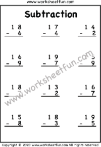 Subtraction up to 20