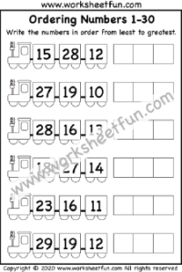 Ordering Numbers 1-30